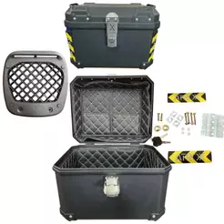 Baú Bauleto Bagageiro Reforçado Universal Para Moto 38 Litros Com Forro Interno e Suporte