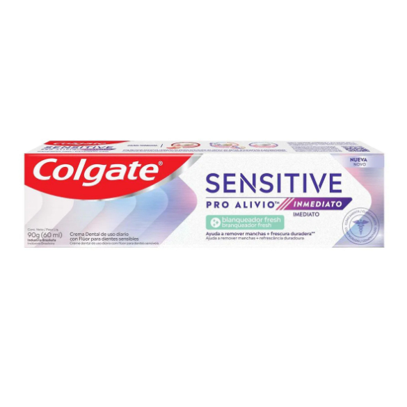 Creme Dental Colgate Sensitive Pro Alívio Imediato Branqueador 90g em Oferta na Shopee