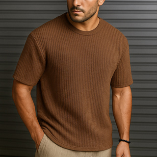 Camiseta Masculina Texturizada Oversized Lisa em Oferta na Shopee