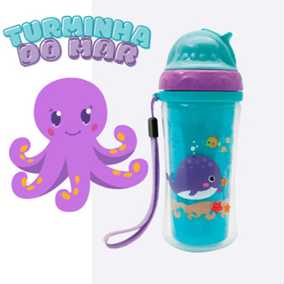 Copo Menina Infantil Buba com Canudo – Turminha do Mar | Parede Dupla 250ml | Livre de BPA em Oferta na Shopee