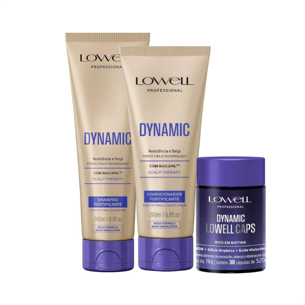 Kit Dynamic Shampoo 240ml, Condicionador 200ml e Cápsulas 15g