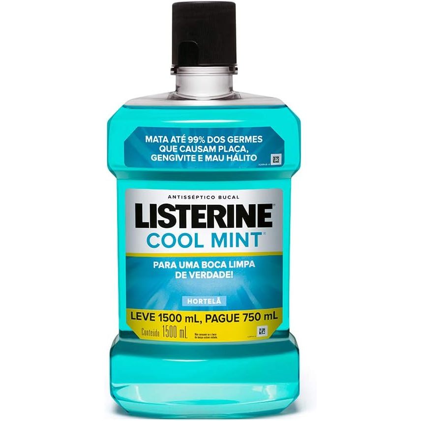 Listerine Cool Mint Leve 1,5L Pague 750ml em Oferta na Shopee