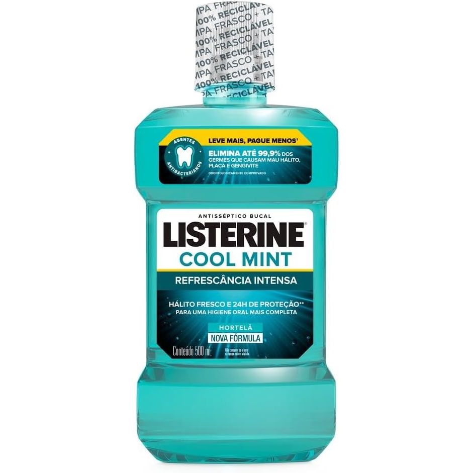 Enxaguante Bucal Listerine Cool Mint 500ml em Oferta na Shopee