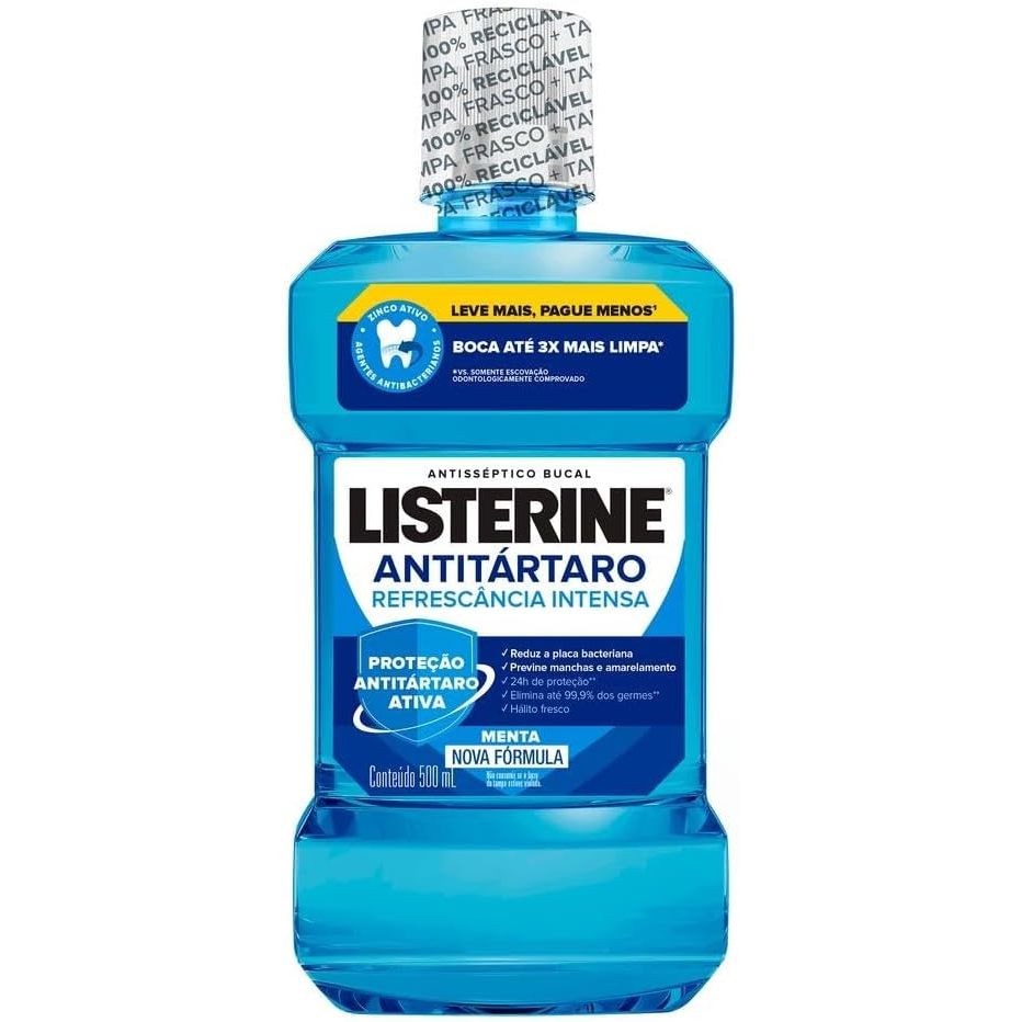 Enxaguante Bucal Listerine Tartar-Control 500ml em Oferta na Shopee