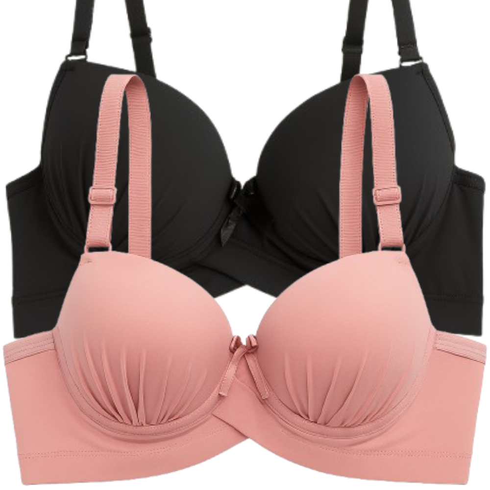 Kit 2 Sutiã Com Bojo Básico Feminino Reforçado Alça Larga Confortável Adulto Soutien Lingerie em Oferta na Shopee