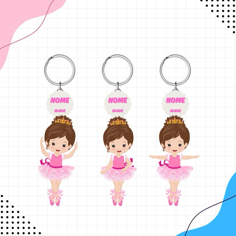 Bailarina Chaveiro em Acrilico Molhável Lembrancinha Infantil em Oferta na Shopee