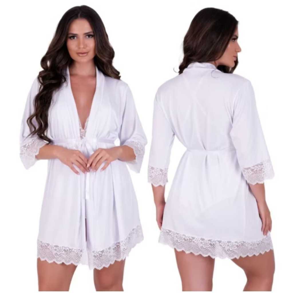 Detalhes do ROBE LUXO RENDA HOBBY FEMININO ROUPÃO SAIDA MATERNIDADE PIJAMA FEMININO SENSUAL