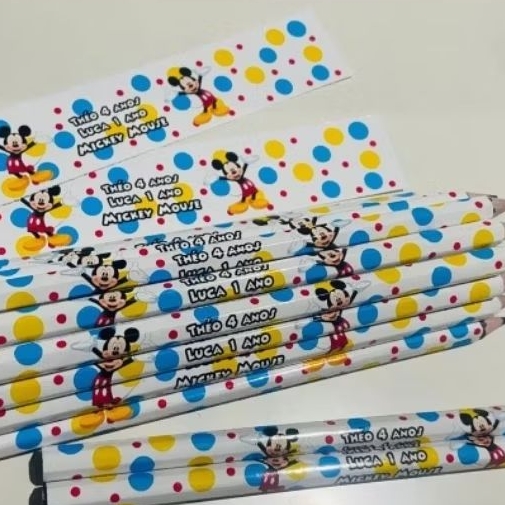 20 lápis personalizados lembrancinha para festa infantil Mickey