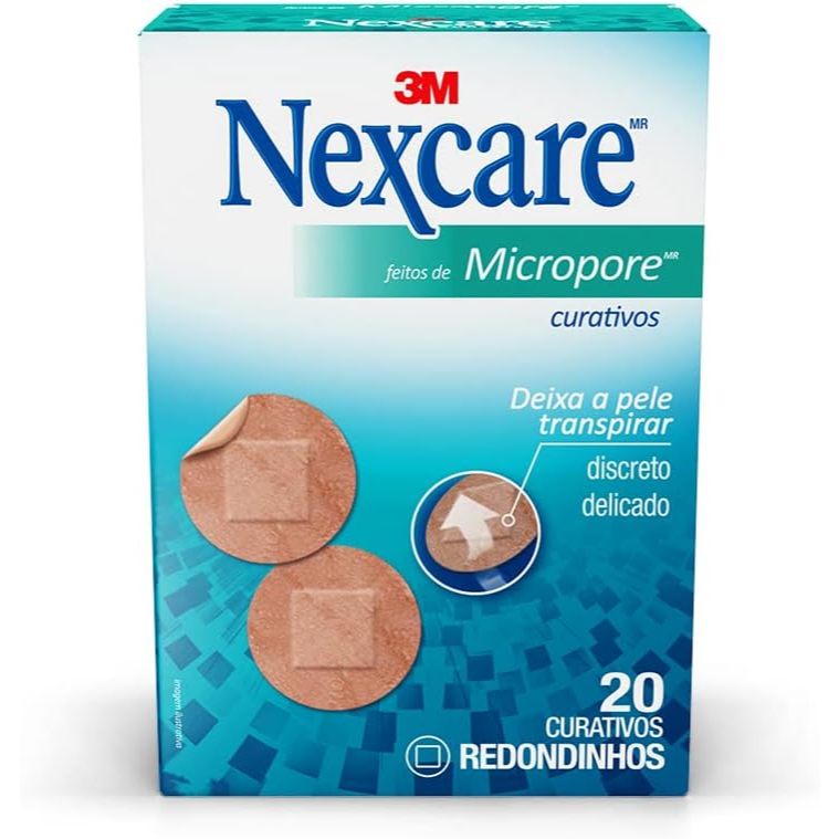 Curativo Micropore Redondo com 20 Nexcare em Oferta na Shopee