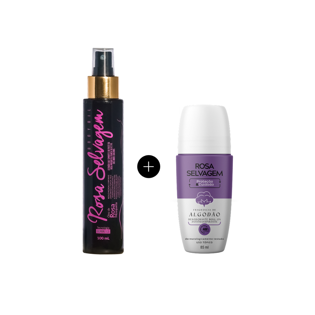 Kit Óleo + Desodorante Algodão Rosa Selvagem em Oferta na Shopee