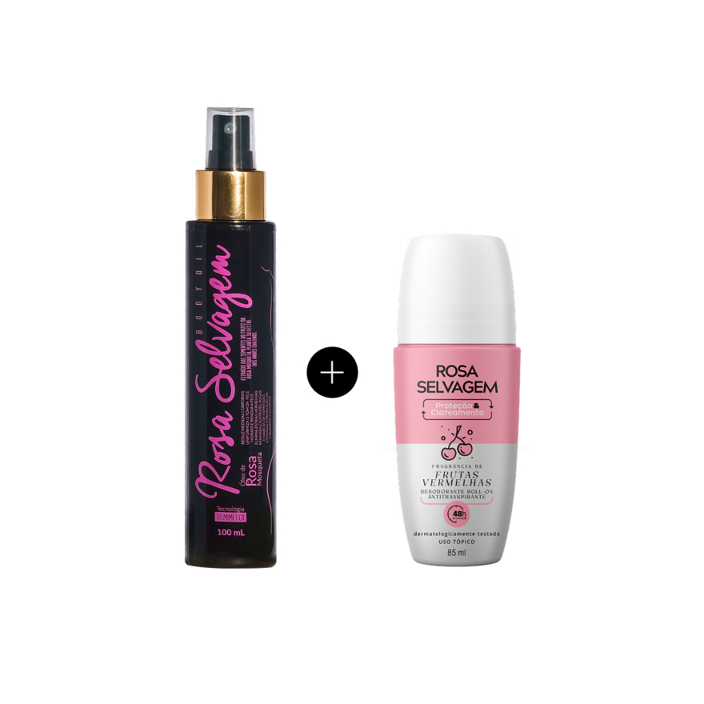 Kit Óleo + Desodorante Frutas Vermelhas Rosa Selvagem em Oferta na Shopee