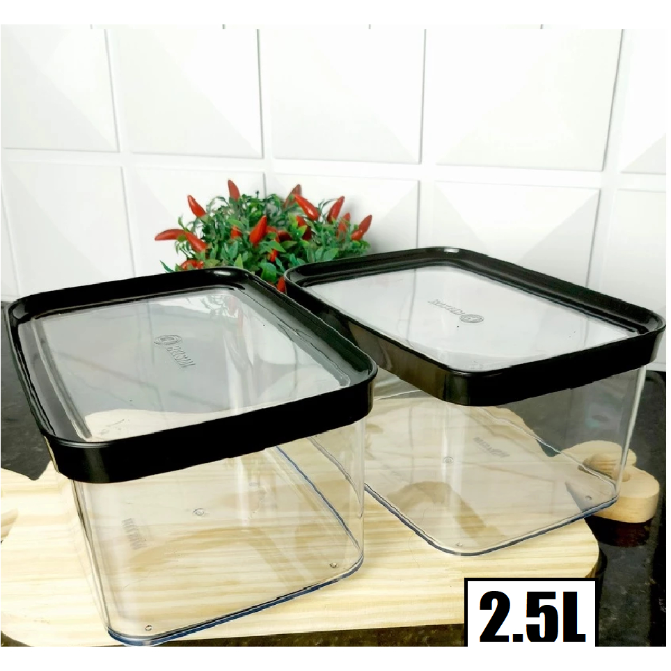 2 Potes Herméticos Para Mantimentos Helsim - 2.500 ml em Oferta na Shopee