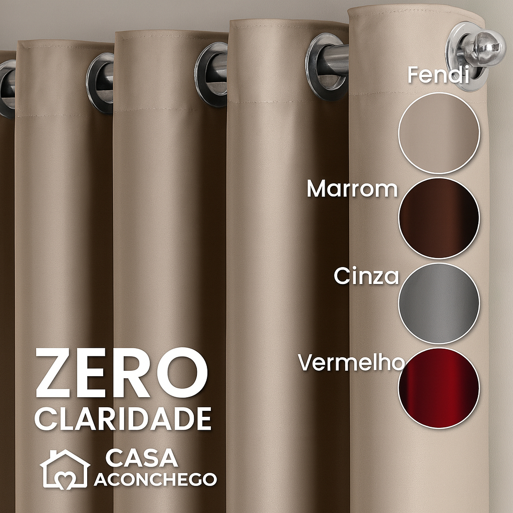 Cortina Blackout Tecido Luxo Sala e Quarto Bloqueia 100% Luz De 2 a 5 Metros Alta Qualidade