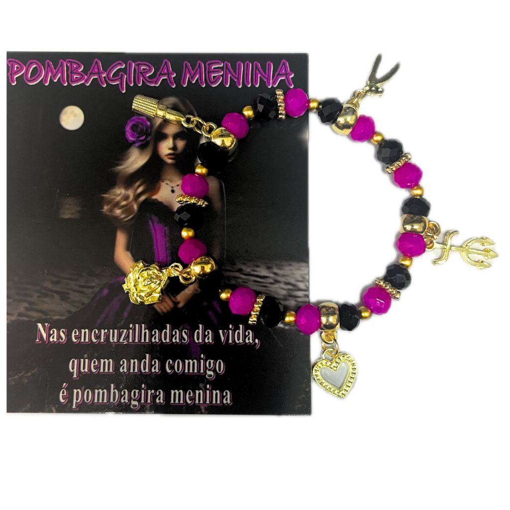 Pulseira de Pombagira Menina com Pingentes - Acessorio Presente para Orixá Entidade Umbanda Candomblé em Oferta na Shopee