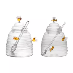 Conjunto de Xícaras Café e Chá, Açucareiro e Meleira de Vidro Borossilicato Lovely Bee 500ml – Lyor