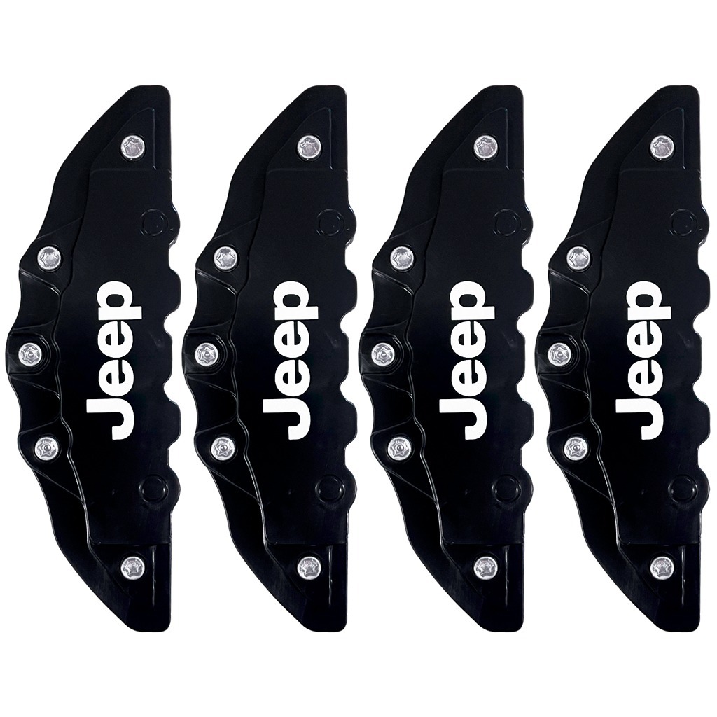 4un Capa de Pinça de Freio PReta para Jeep Commander Compass Renegade Cherokee