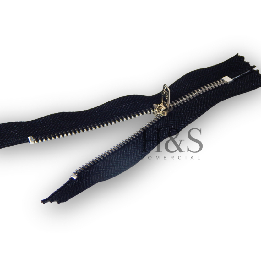 Zíper de Metal Preto – Kit com 10 ou 25 unidades -  12/15/18 cm | Para Costura em geral. em Oferta na Shopee