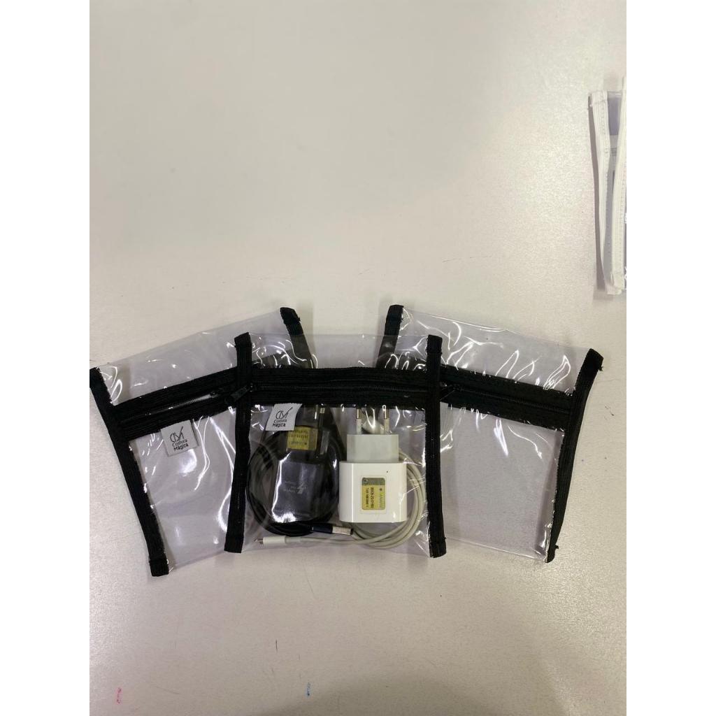 100 Saquinho Organizador Para Bolsa/Lembrancinha Absorvente Fone Carregador Remédios Plástico Grosso