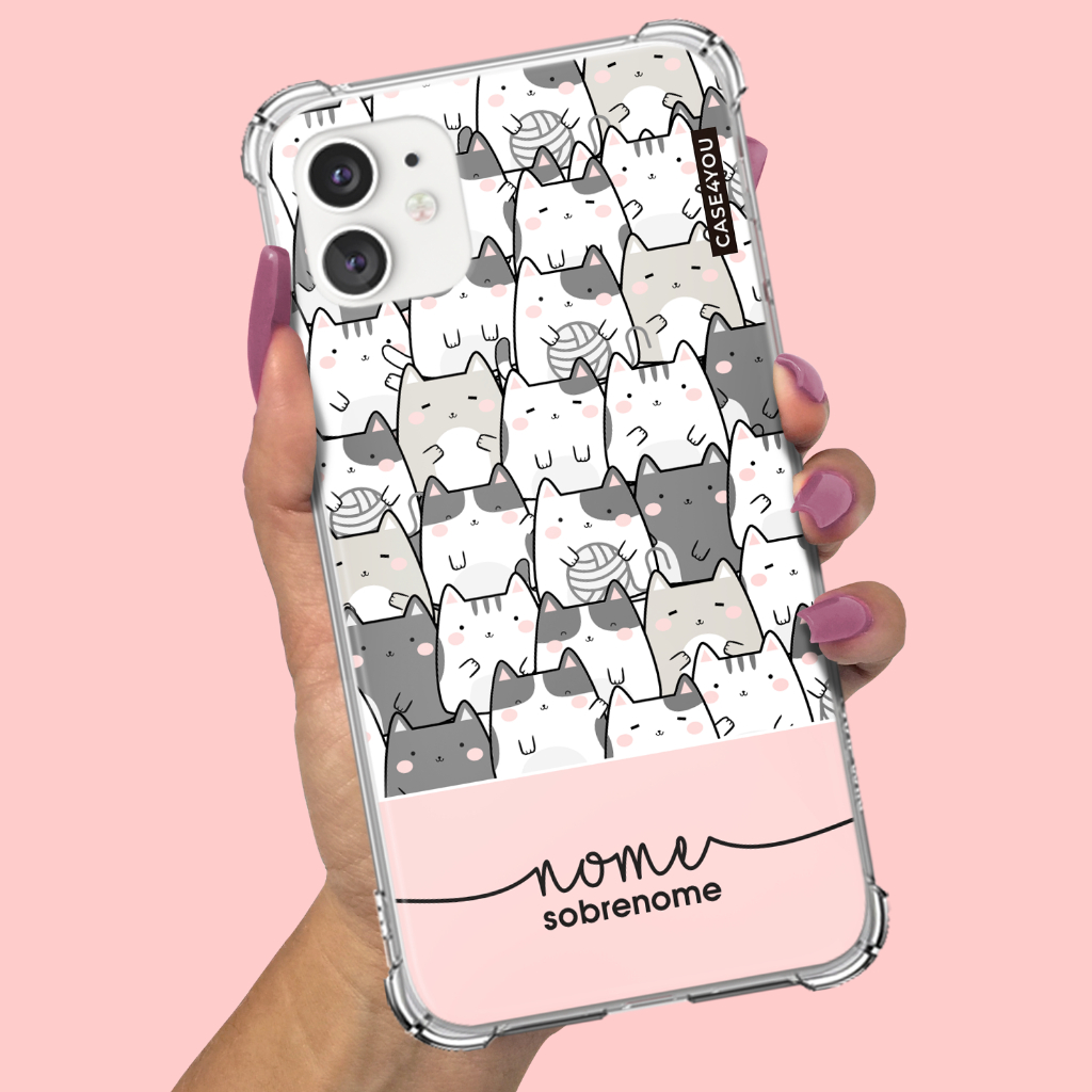 Capa Capinha para Xiaomi Redmi Note 10 Note 11 Note 12 Note 13 Note 14 Pro Plus Anti-impacto Personalizada Gatos 3