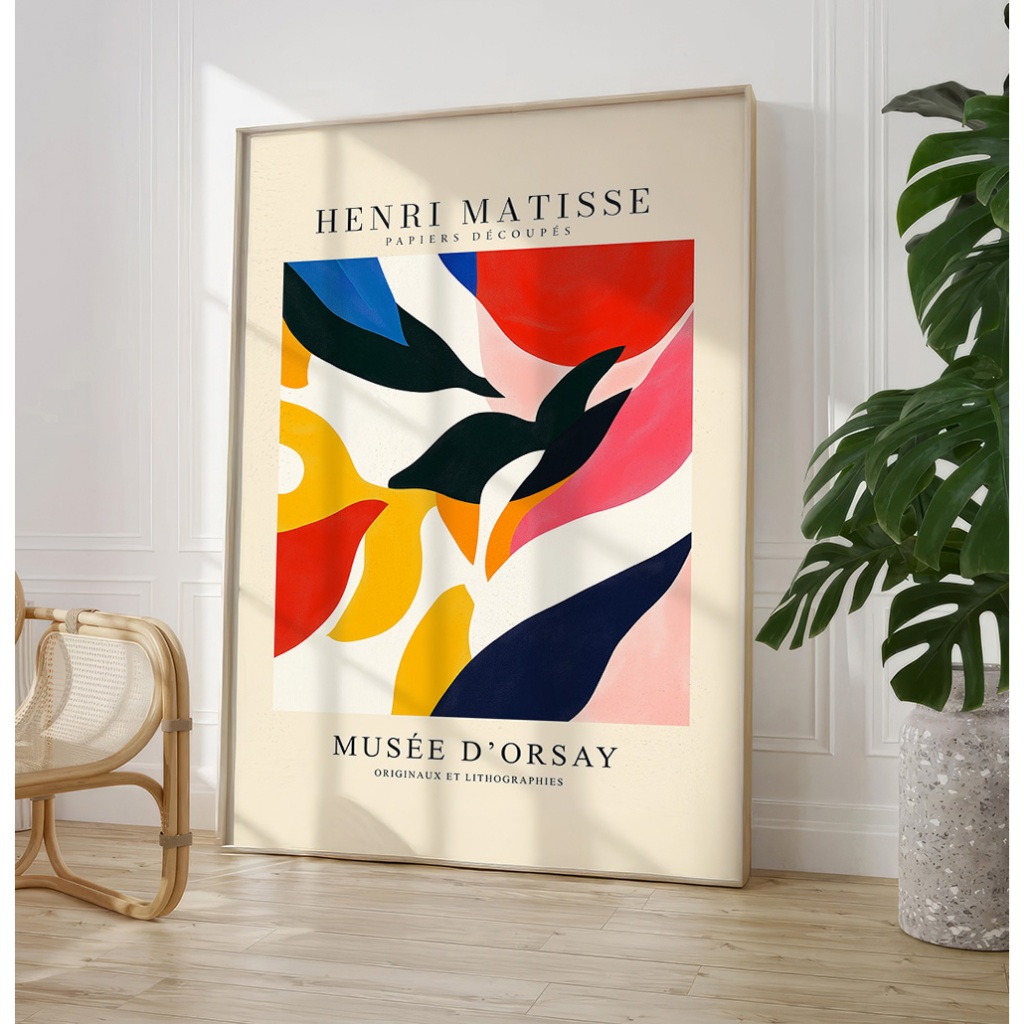 Quadro Abstrato Para Sala De Jantar Quadro Decorativo Com Moldura Quadro Moderno Matisse Colorido