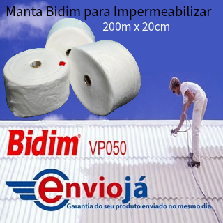 Manta Bidim Vp50 Original Para impermeabilizar lajes e telhados. Rolo de 200mts por 20cm
