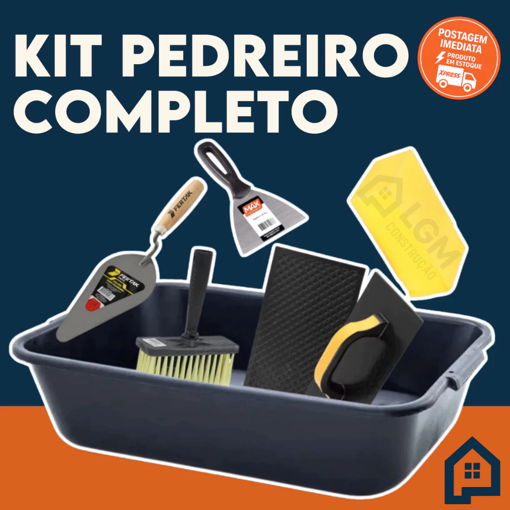 Kit Caixa de Massa Masseira 22L + Colher de Pedreiro e Acessórios Envio ja PROMOÇÃO — imagem 1