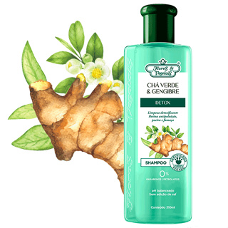 Shampoo Flores E Vegetais Detox Capilar 310ml Chá Verde e Gengibre em Oferta na Shopee