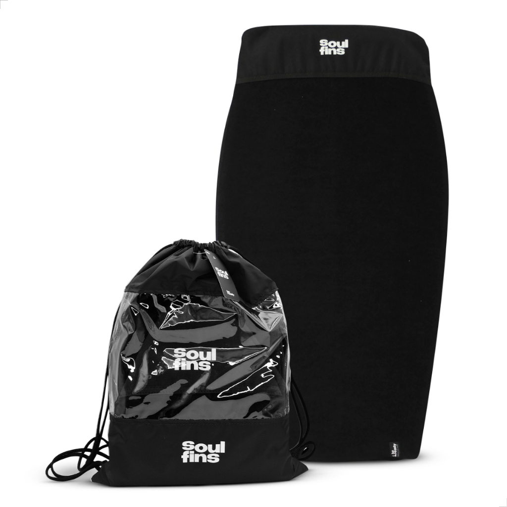 Bodyboard Capa Toalha Prancha de Surf Camisinha 120cm X 47cm Soulfins Capa Preta Surf de Pano Proteção Bico