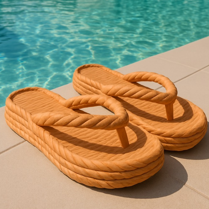 Chinelo Feminino Plataforma Trançado Ortopédico Confortável