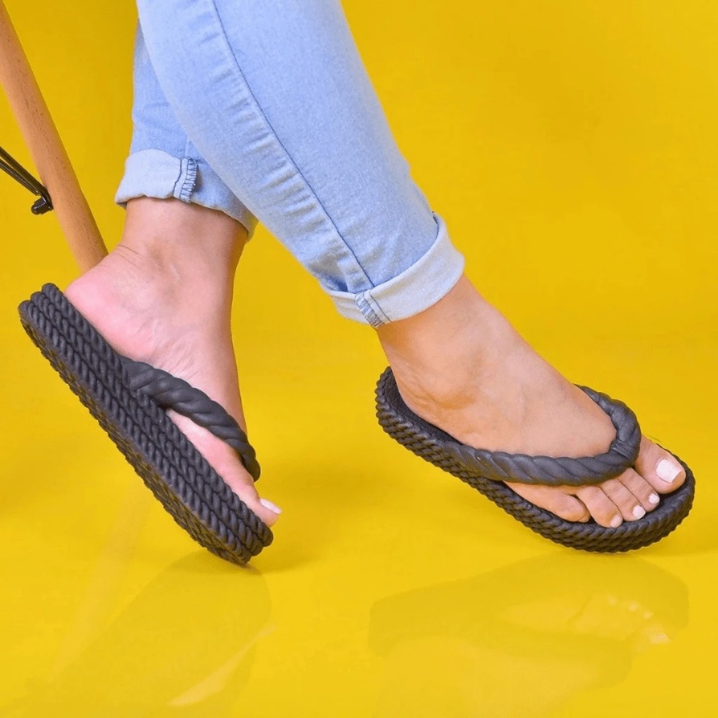 Chinelo Nuvem Plataforma Feminino Trançado Visual Moderno