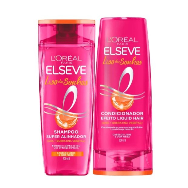 Kit Elseve L'Oréal Paris Liso Dos Sonhos Shampoo 200ml + Condicionador 200ml - Beauty