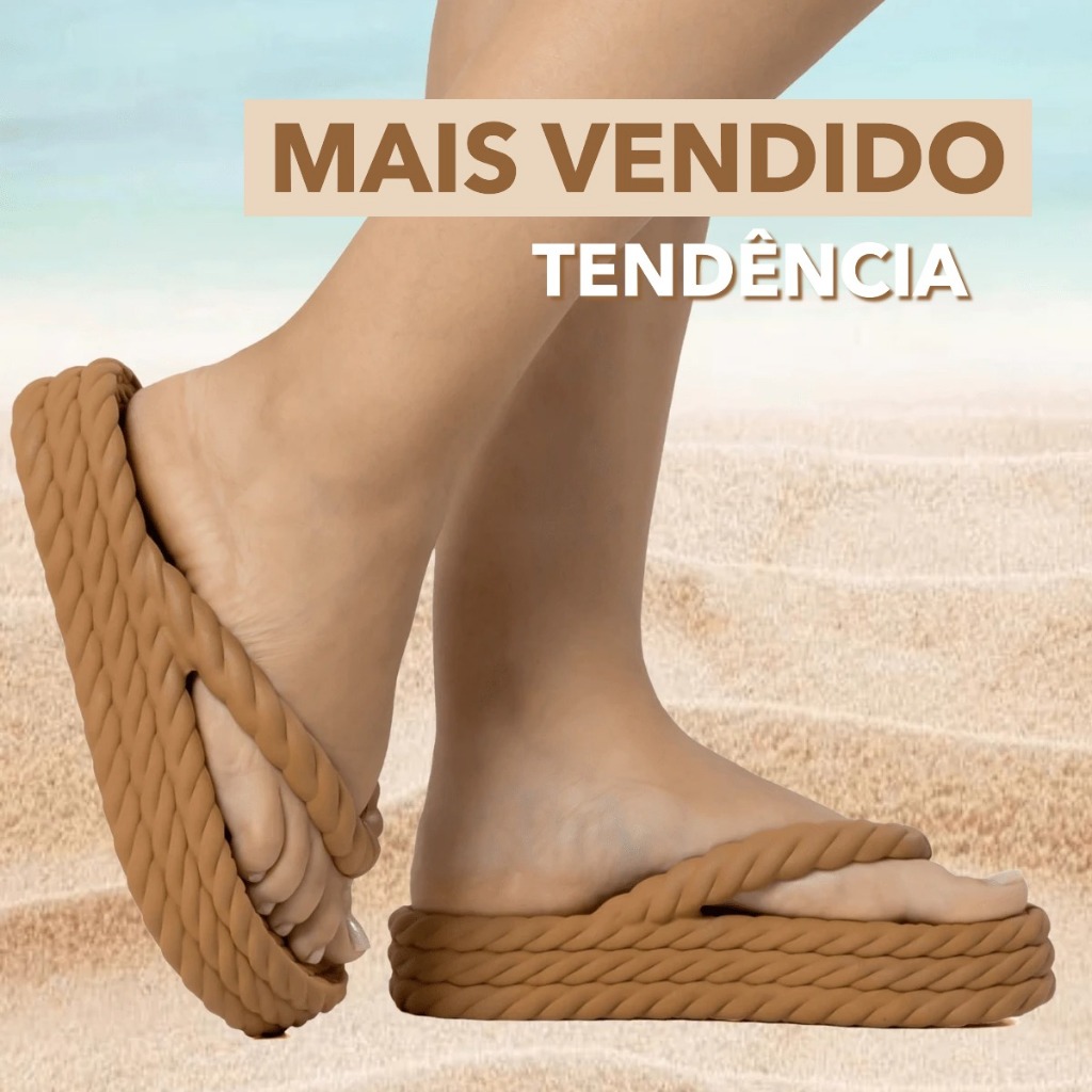 Chinelo 3 Tranças Ortopédico Sandália Plataforma Nuvem Super Confortável