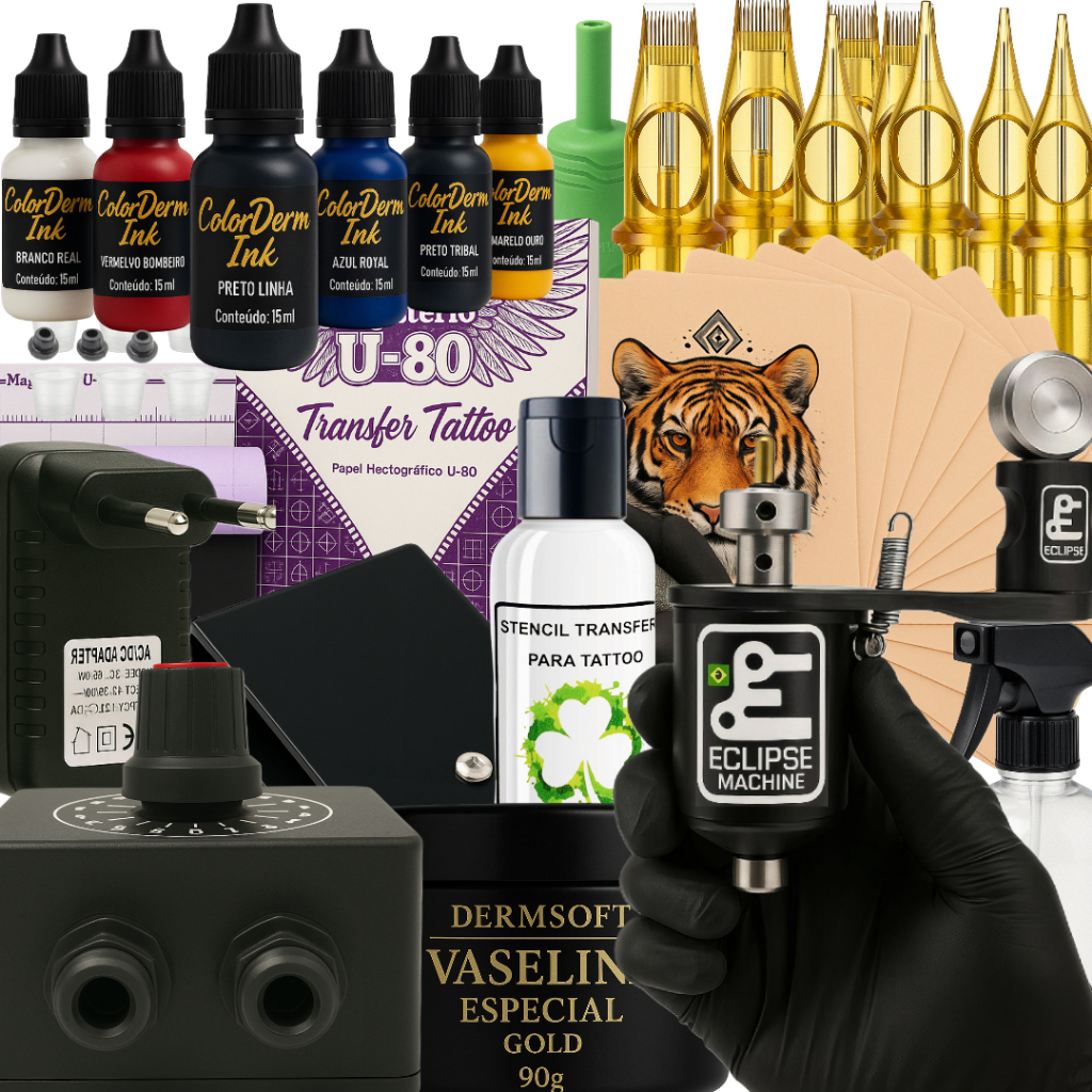 Kit Tatuagem Completo Profissional C/máquina Rotativa Agulha em Oferta na Shopee