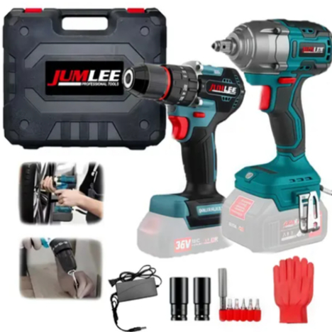 Kit Parafusadeira Furadeira Brushless De Impacto Sem Escova