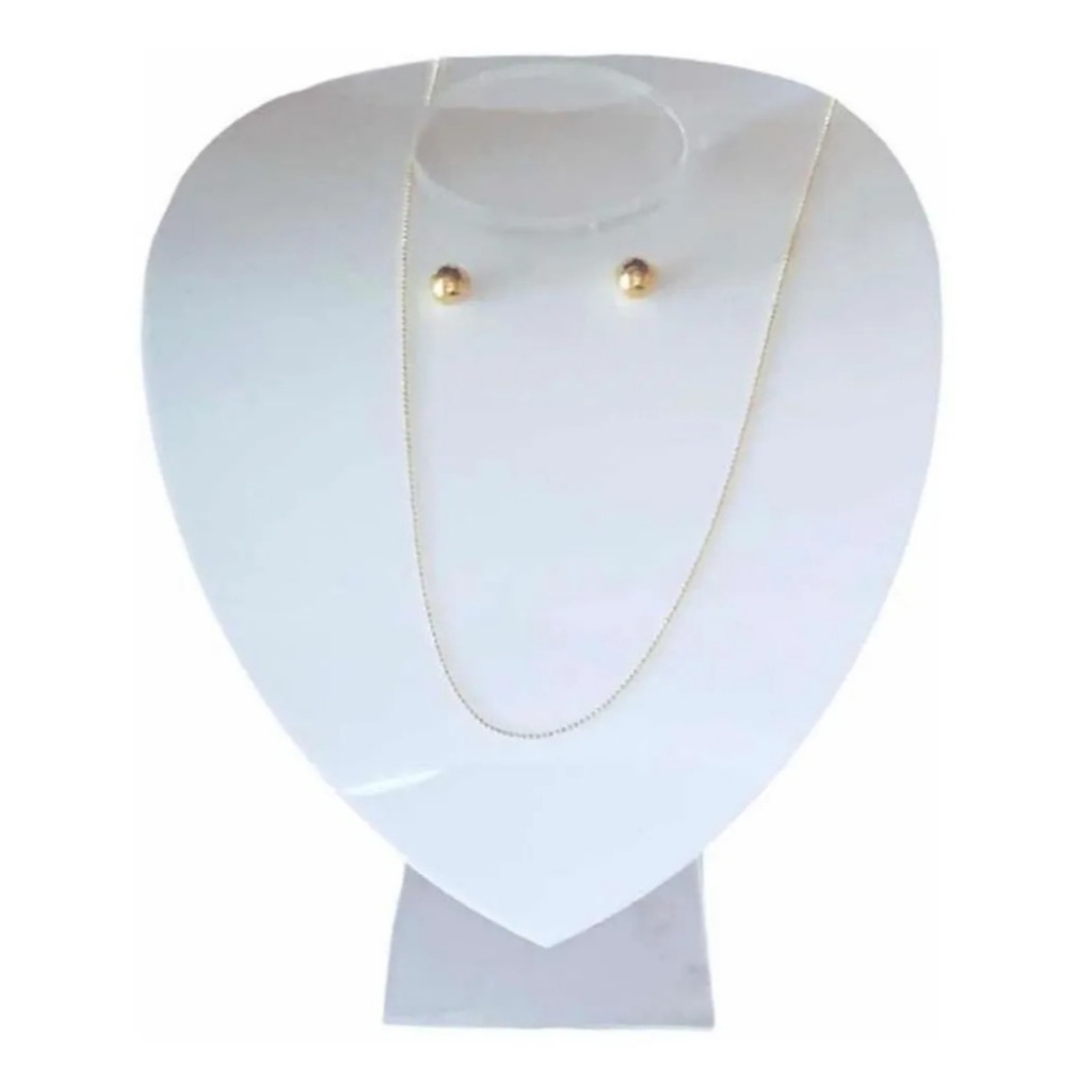 Expositor De Joia Brinco/colar Busto Acrílico Branco
