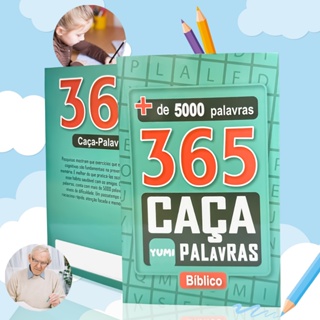 Livro 365 Caça Palavras Bíblicas + De 5000 Palavras Educativo Para Crianças -Envio Rápido em Oferta na Shopee