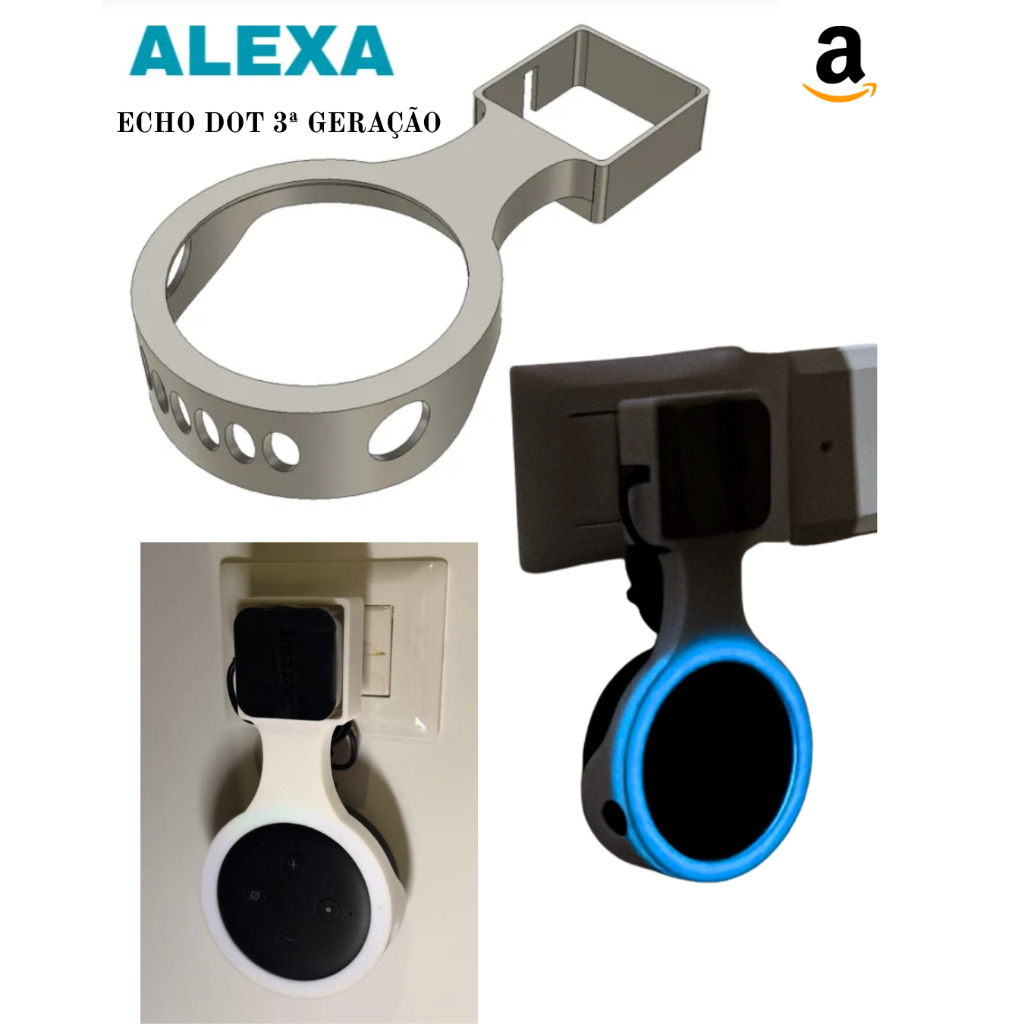 Suporte Para Alexa Echo Dot 3 | Base Impressa em 3D Moderna e Funcional | Estilo Decorativo
