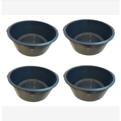 Kit Com 4 Bacias Canelada 18litros Azul Escuro Ba18 Arqplast