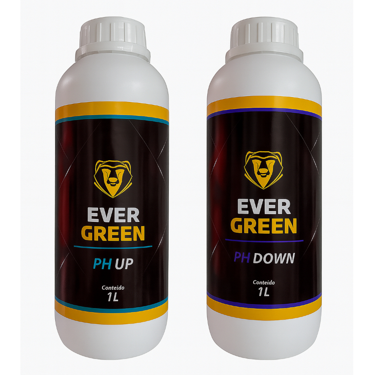 Regulador de PH - Kit PH Up + PH Down 1L - Para Cultivo Organico Mineral e Hidroponia