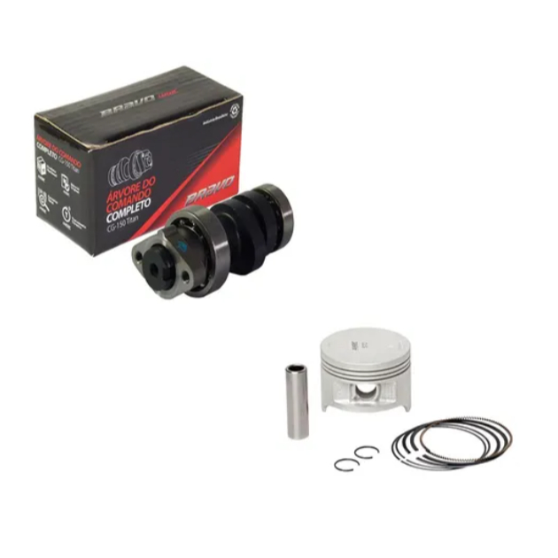 Kit Comando De Valvulas Preparado + Pistão 4mm Honda Fan 125