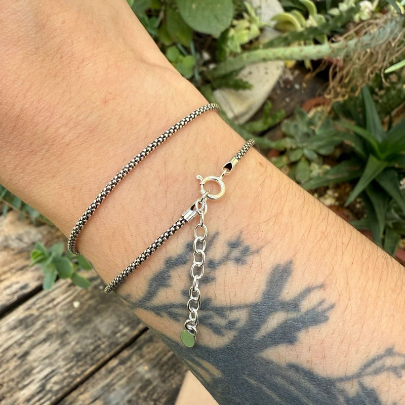 Pulseira Pipoca 1,5mm Prata 925 em Oferta na Shopee