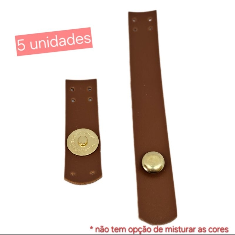 Kit com 5 Fechos Lapela em Couro Ecológico (Montana)
