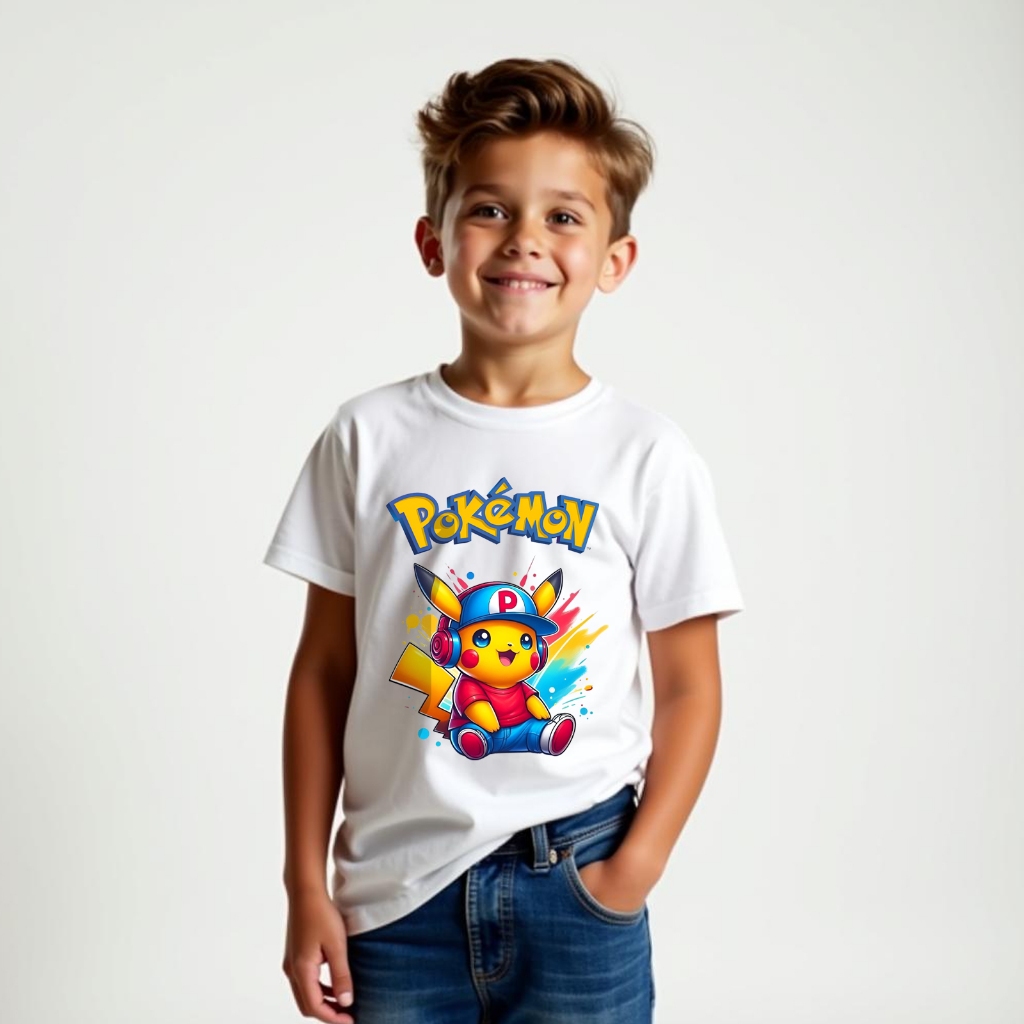 Pokemon - Camiseta Fantasia Infantil Ash