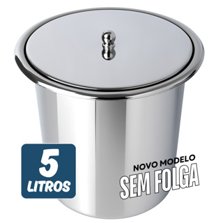 Lixeira de Embutir Tampa Lisa Aço Inox 5L com Balde de Alumínio Escovado em Oferta na Shopee