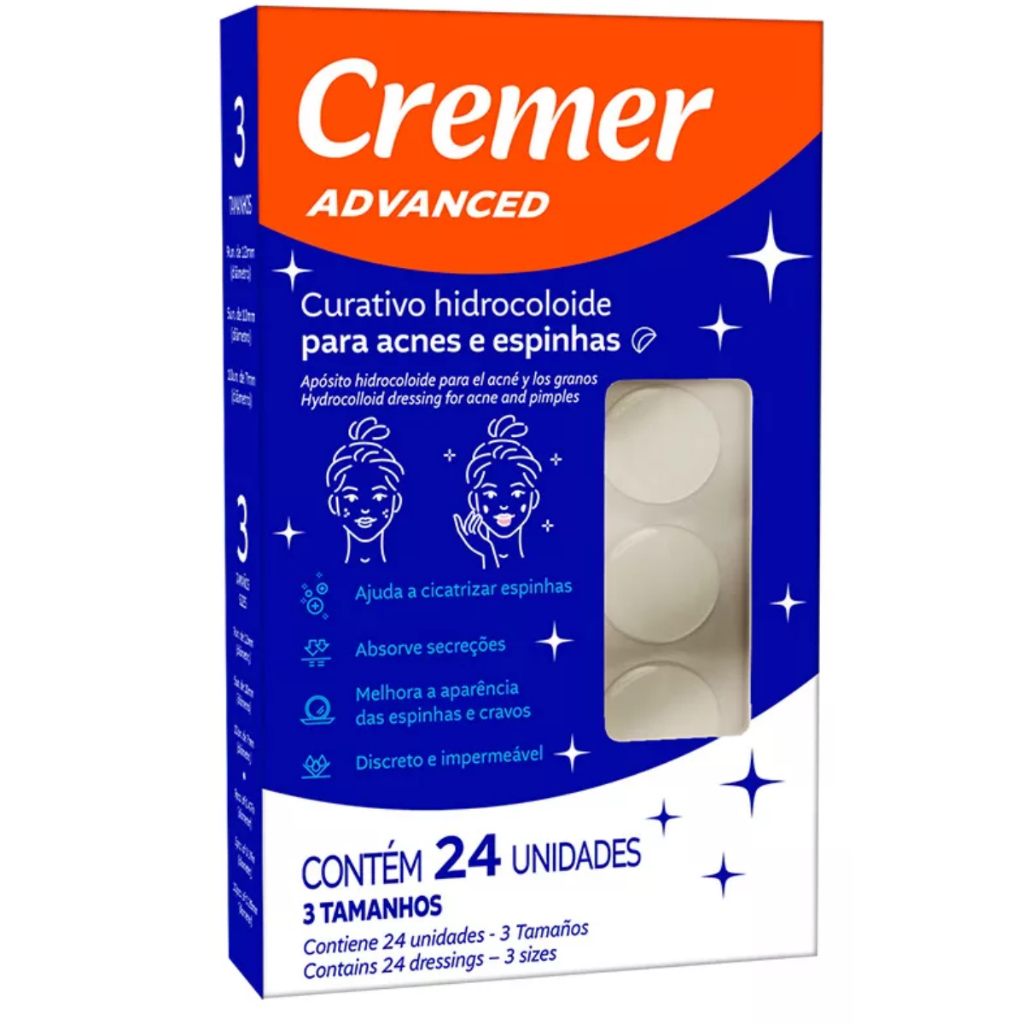Curativo Hidrocoloide Para Espinhas e Acnes Advanced Cremer - 24 Unidades