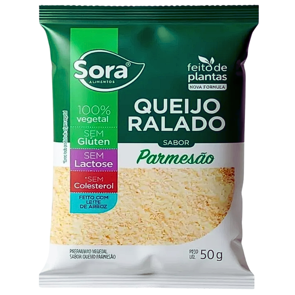 Queijo Ralado 100% Vegetal s/ Lactose Parmesão Sora - 50g
