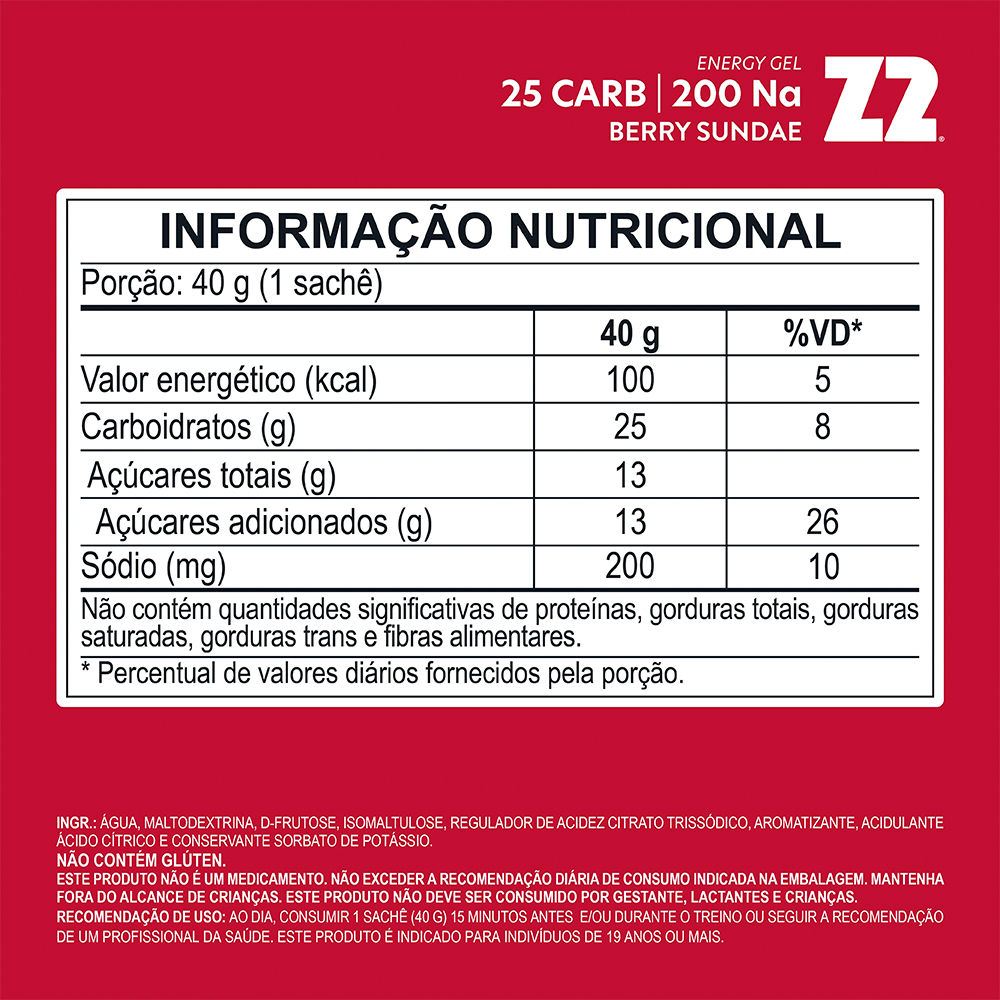 Z2 Performance Kit 3x Sachês 40g Cada Energy Gel Z2 Linha Everyday 25 Carb