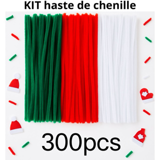 KIT 300/200 PÇS  Haste de chelline 30cm limpador de cachimbo para artesanato, decoração, Natal em Oferta na Shopee