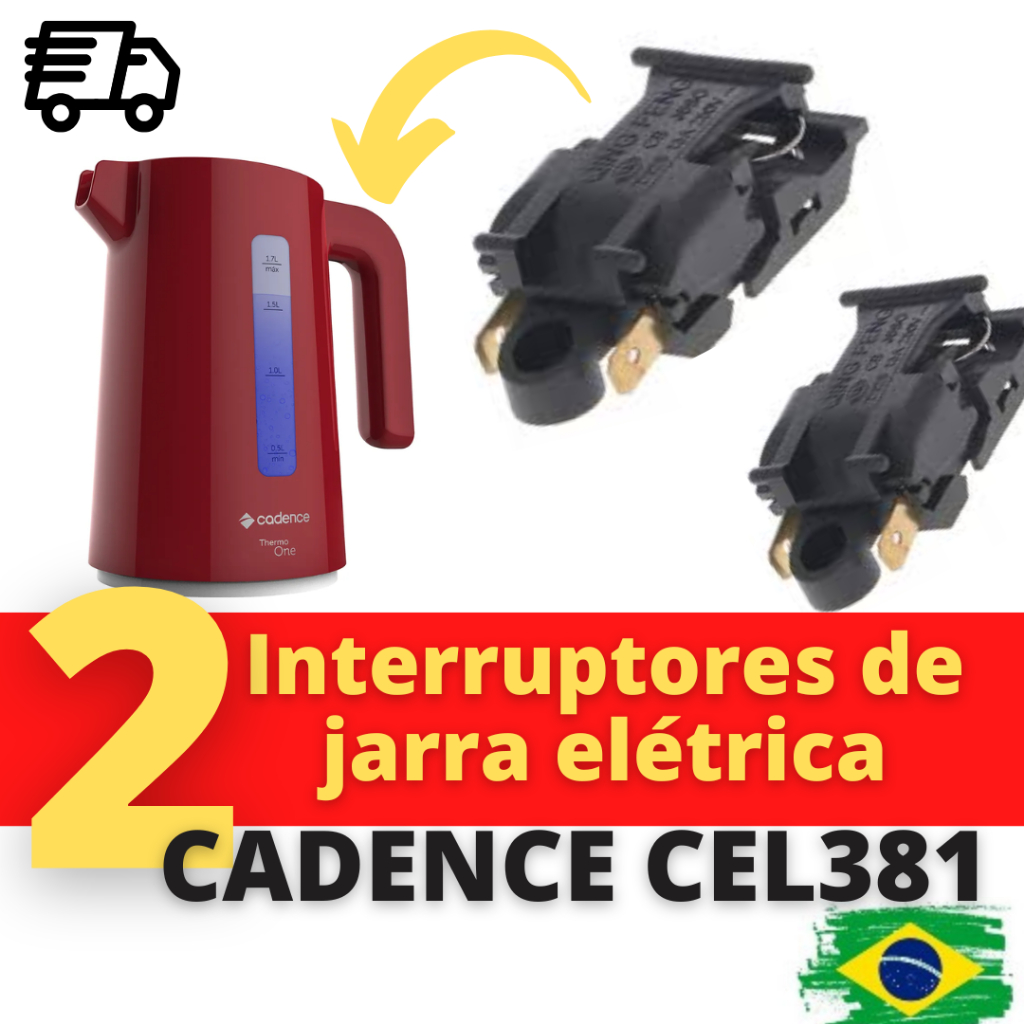 Interruptor Botao Chaleira Jarra Eletrica THERMO ONE CADENCE CEL381 VERMELHA (02 peças) em Oferta na Shopee