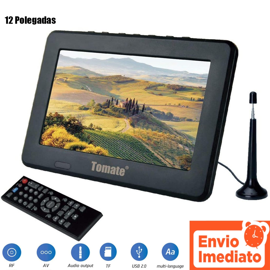Televisor Portátil com Antena, Tela 7", Compacto, Bateria Recarregável e Pronto para Uso